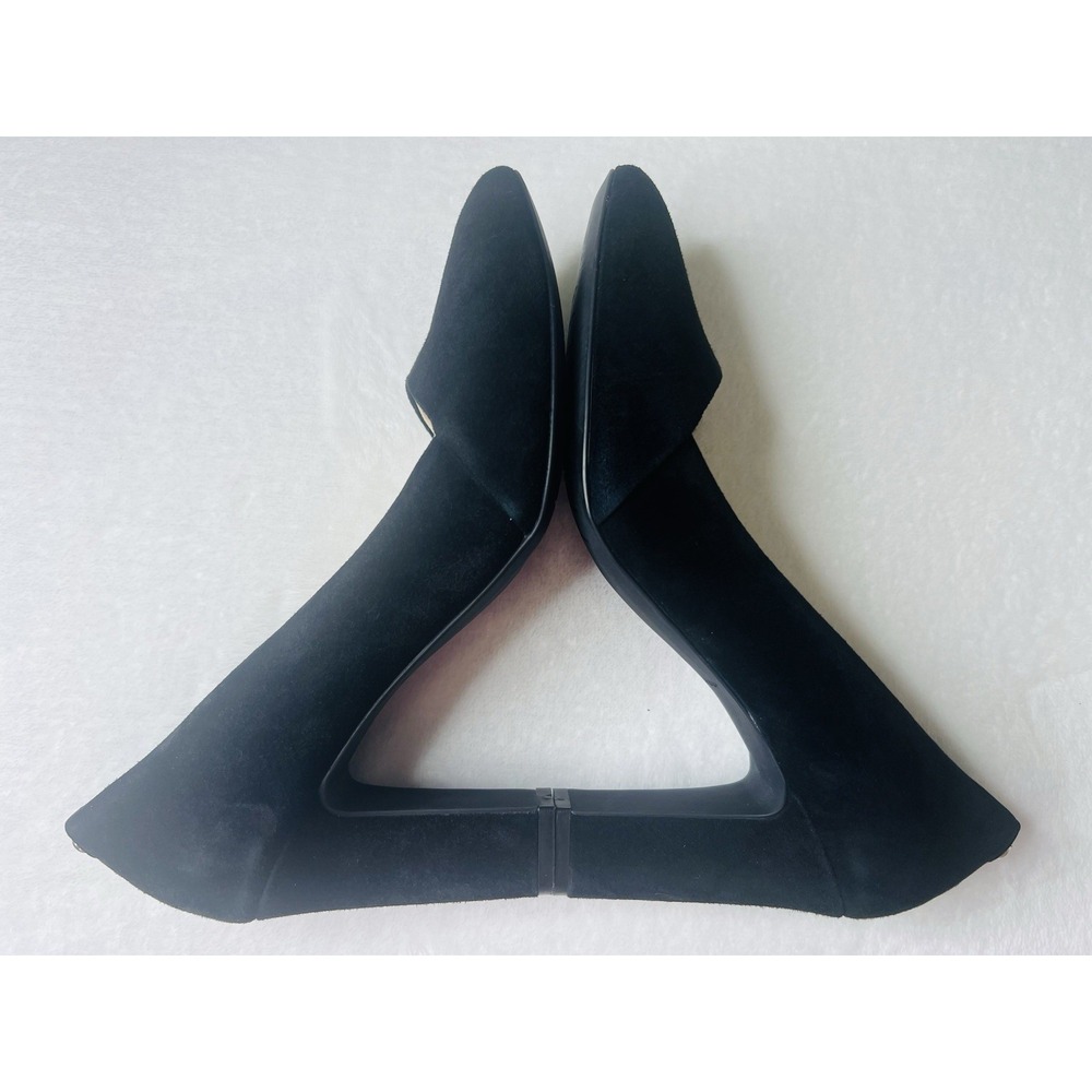 Cole Haan Kinslee Black Suede Slip On Round Toe Dressy Pumps Heels Shoes Size 8 - Picture 7 of 11